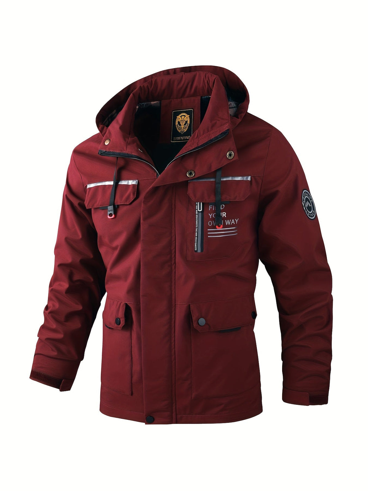 Men's Waterproof Winter Jacket with Adjustable Hood
