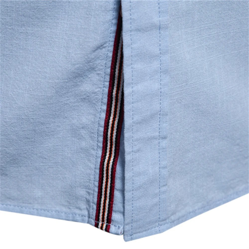 Men's Stand Collar Button Placket Shirt