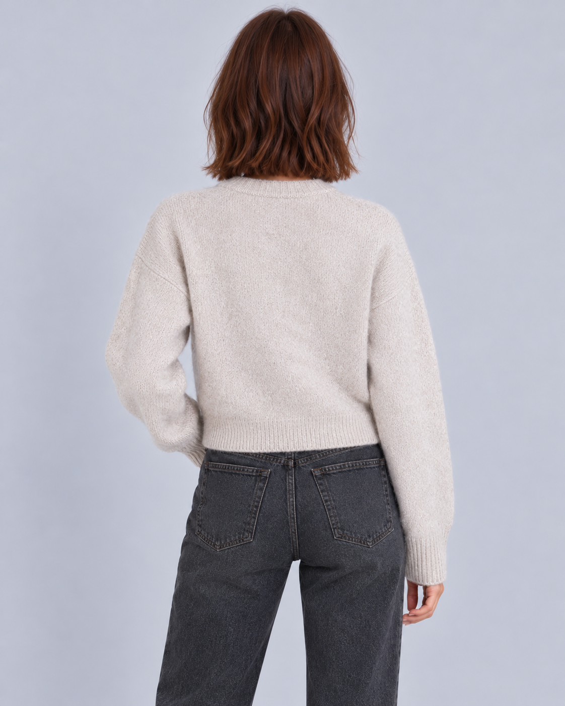 Women's Full-Zip Knitted Cardigan | Ribbed Cuff Sweater