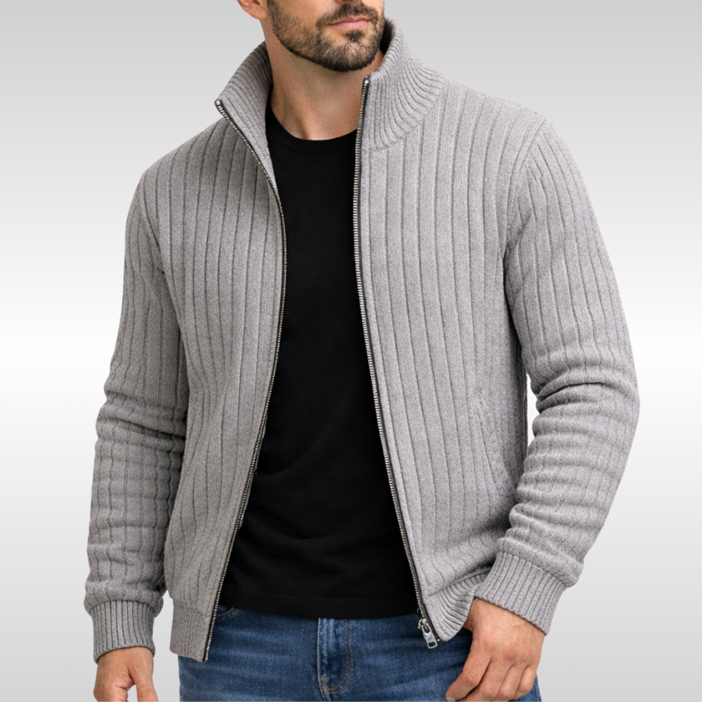 Classic Elegant Zip Cardigan For Men