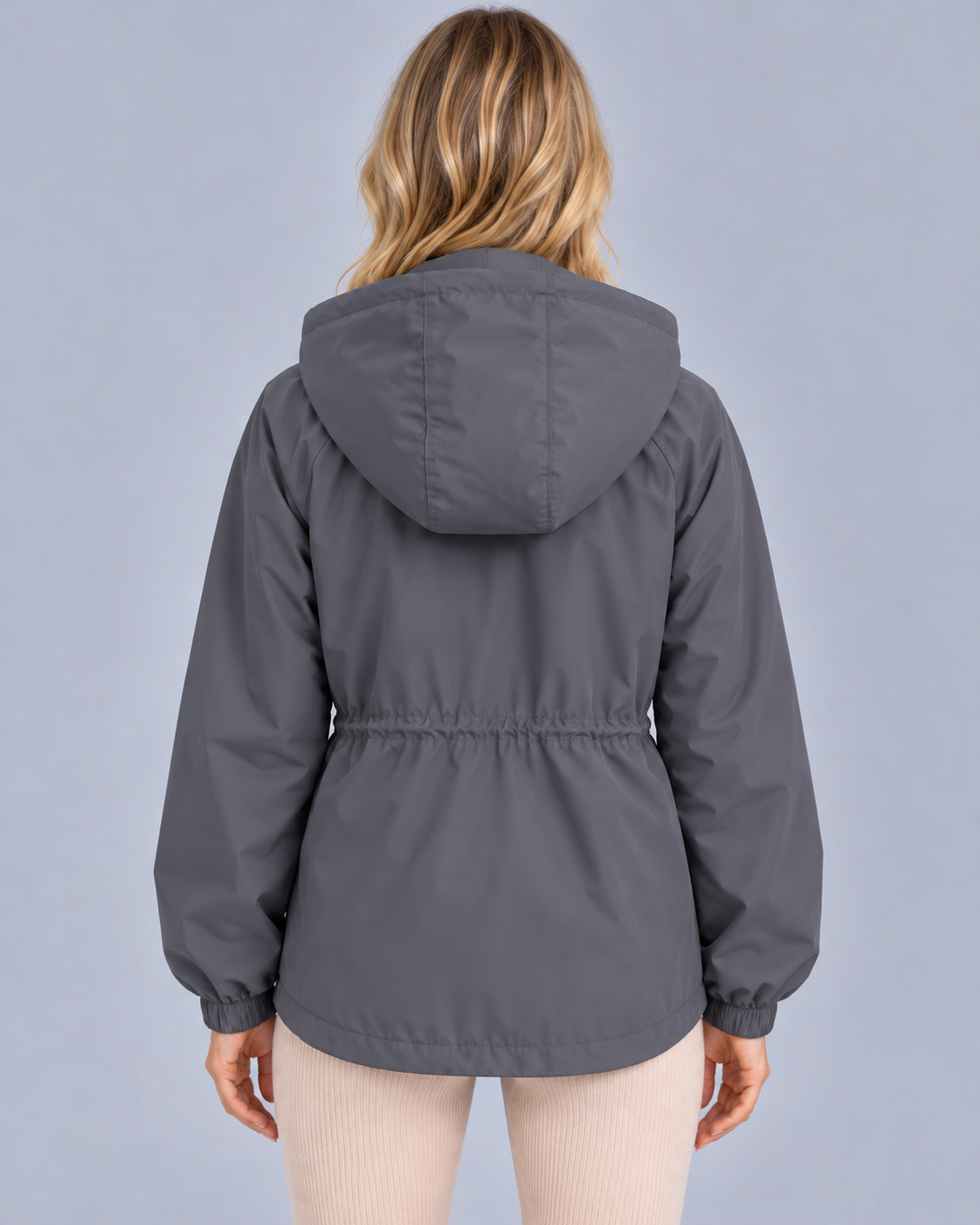 Women’s Hooded Rain Jacket | Water & Wind Resistant Drawstring Coat