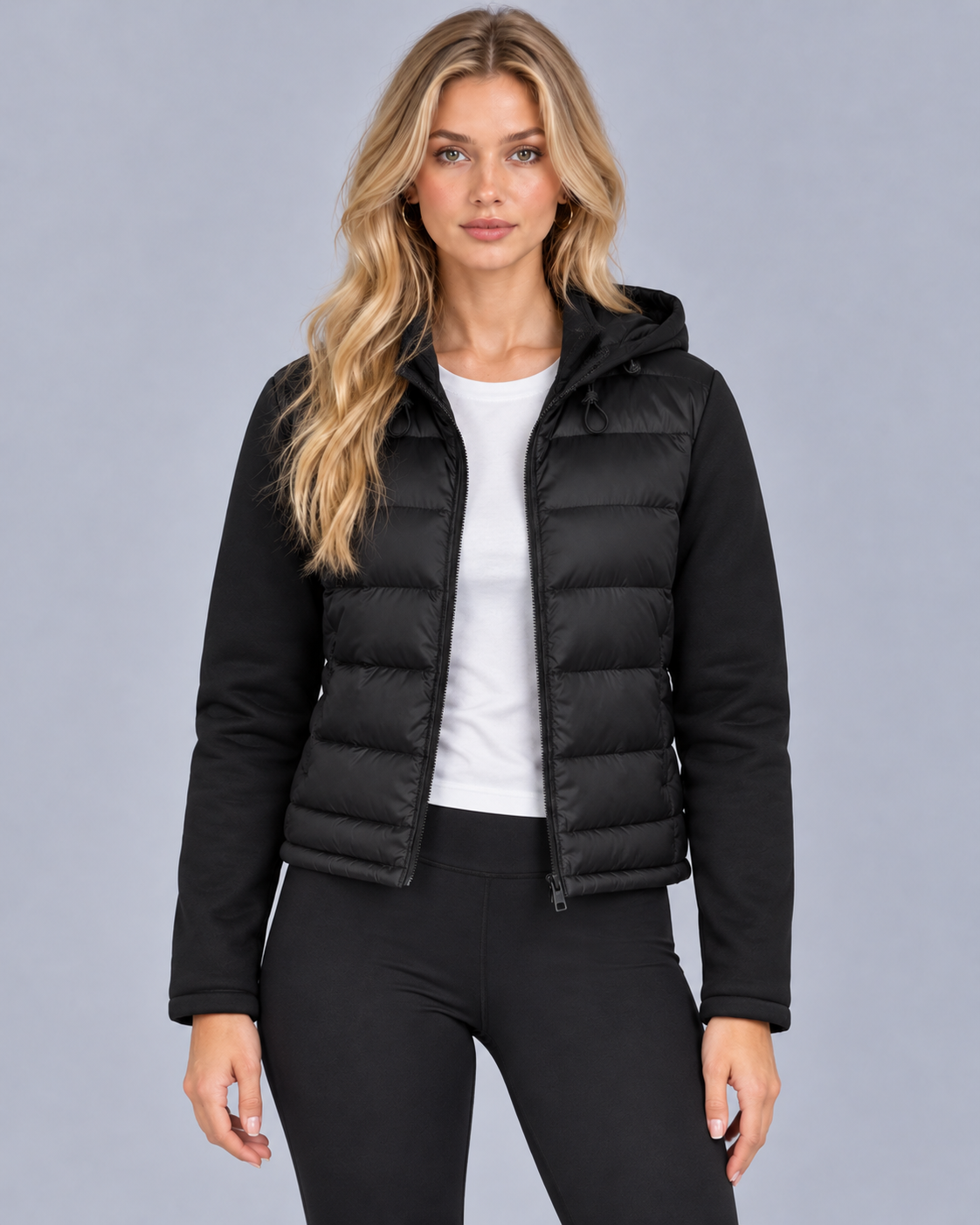 Women's Puffer Jacket Hooded Lightweight Zip Up