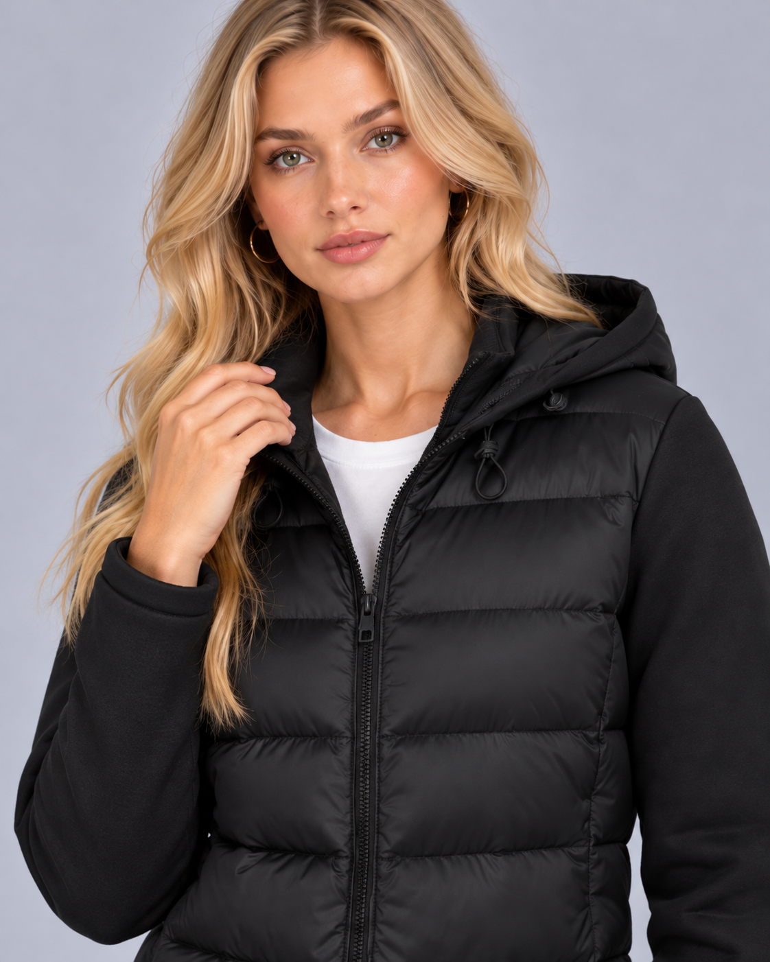 Women's Puffer Jacket Hooded Lightweight Zip Up