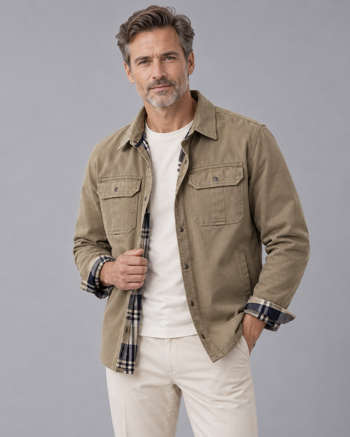 Men's Durable Waxed Cotton Jacket | Versatile Coat with Regular Fit