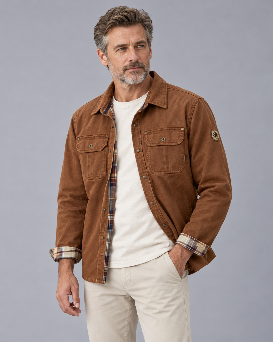 Men's Durable Waxed Cotton Jacket | Versatile Coat with Regular Fit