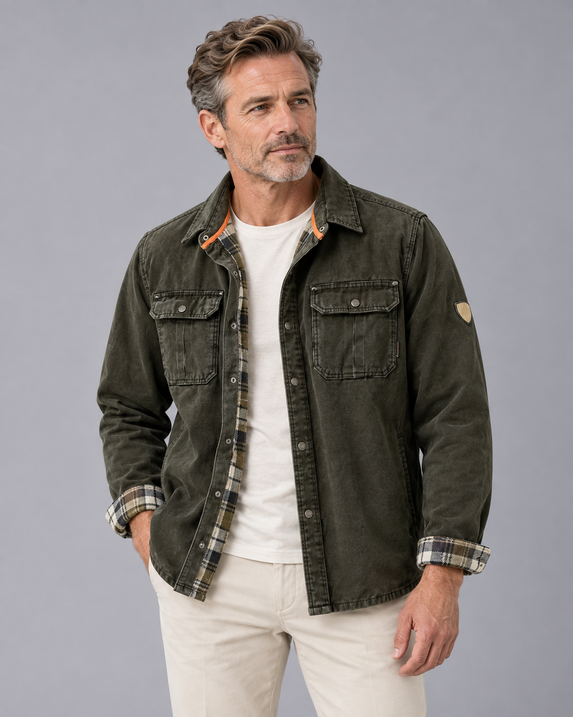 Men's Durable Waxed Cotton Jacket | Versatile Coat with Regular Fit
