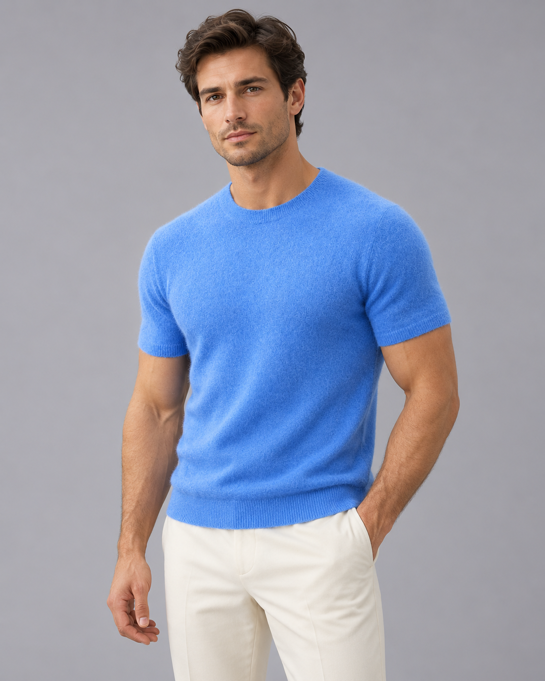Men's 100% Cashmere T-Shirt | Lightweight Elegant Breathable Tee