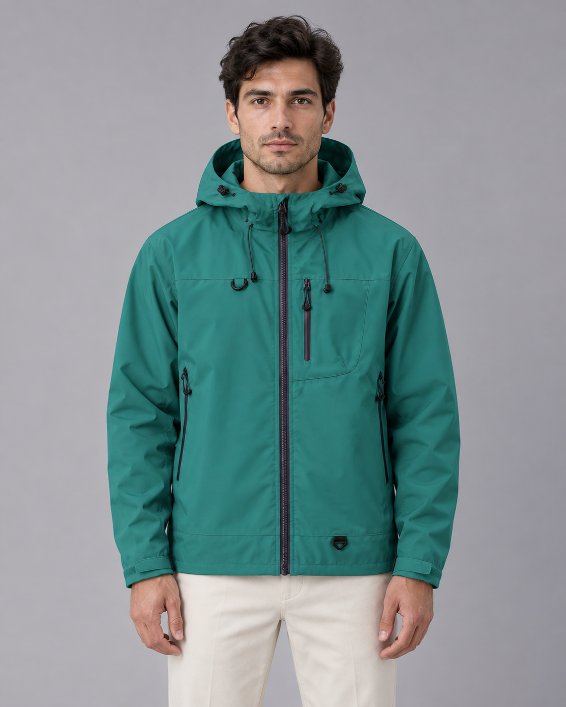 Men's Waterproof raincoat Jacket | Water-Resistant Windbreaker with Adjustable Hood