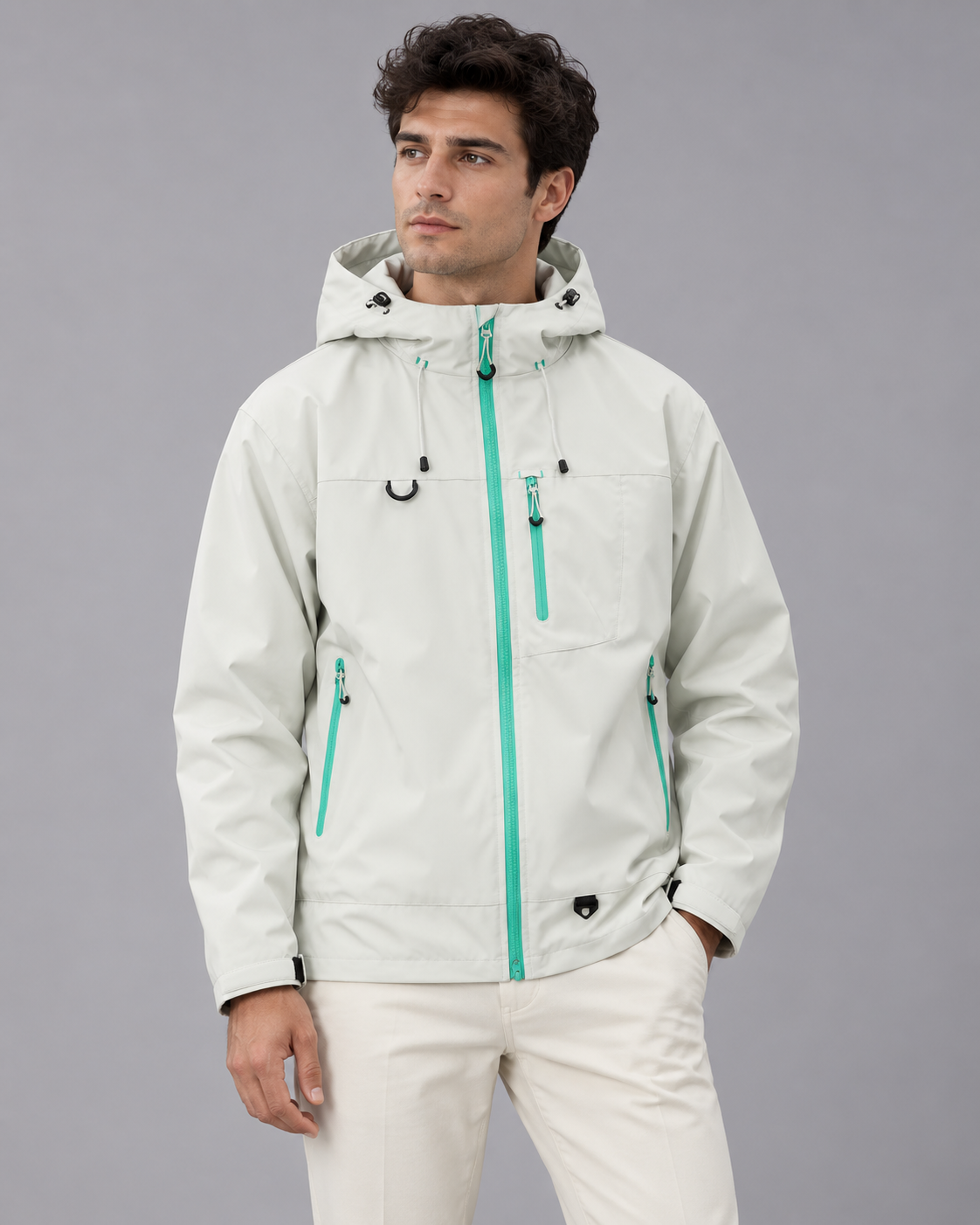Men's Waterproof raincoat Jacket | Water-Resistant Windbreaker with Adjustable Hood