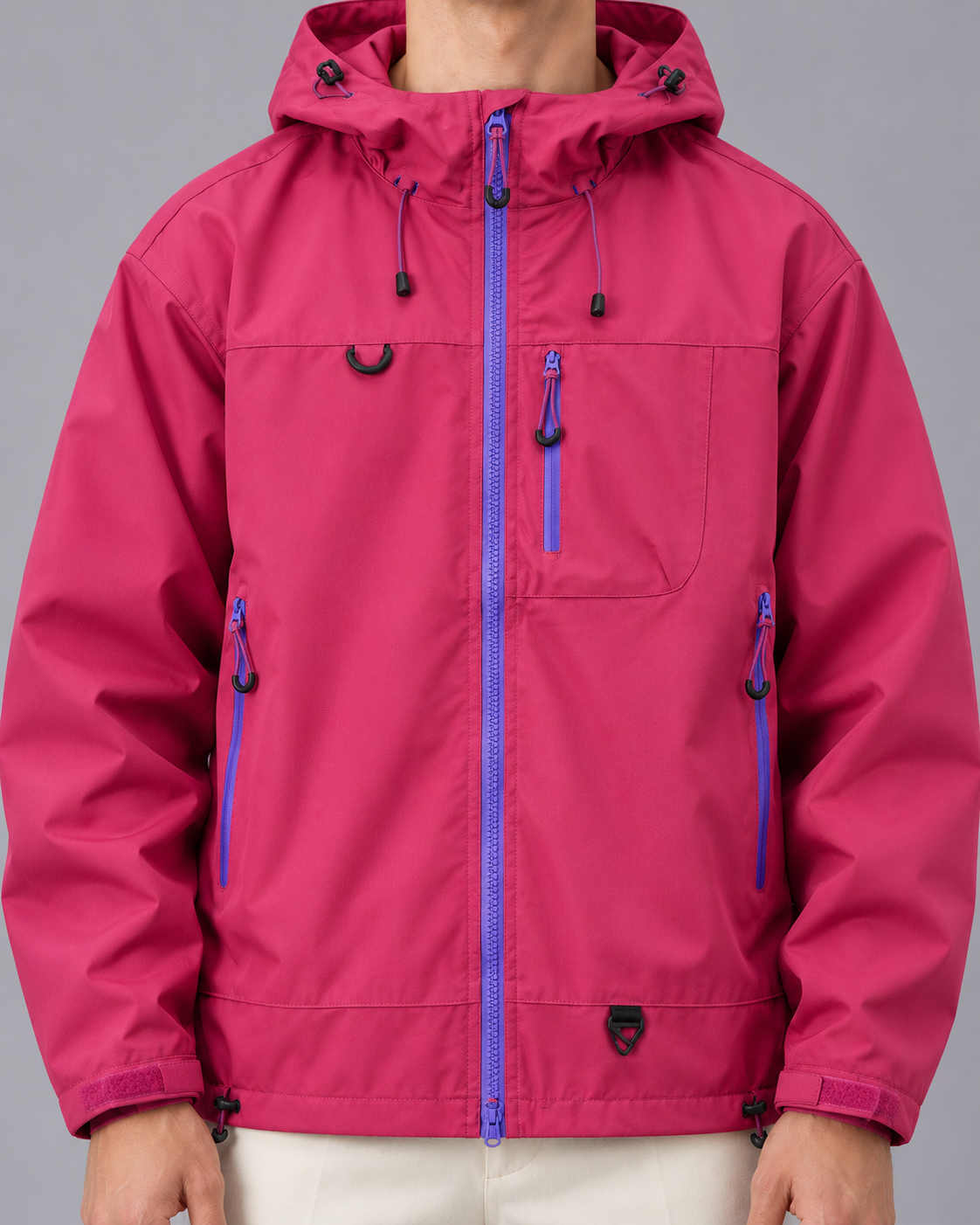 Men's Water-Resistant Lightweight Jacket | Adjustable Hood with Full Zip