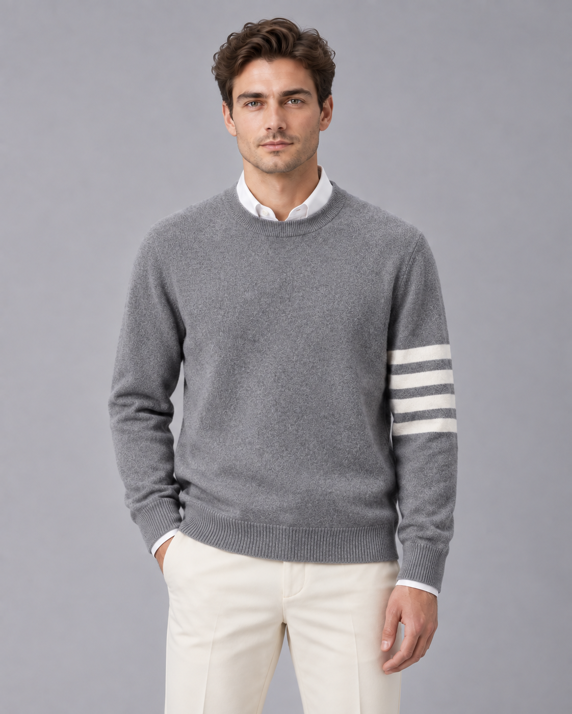 Men's 100% Lambswool Sweater | Crewneck Jumper