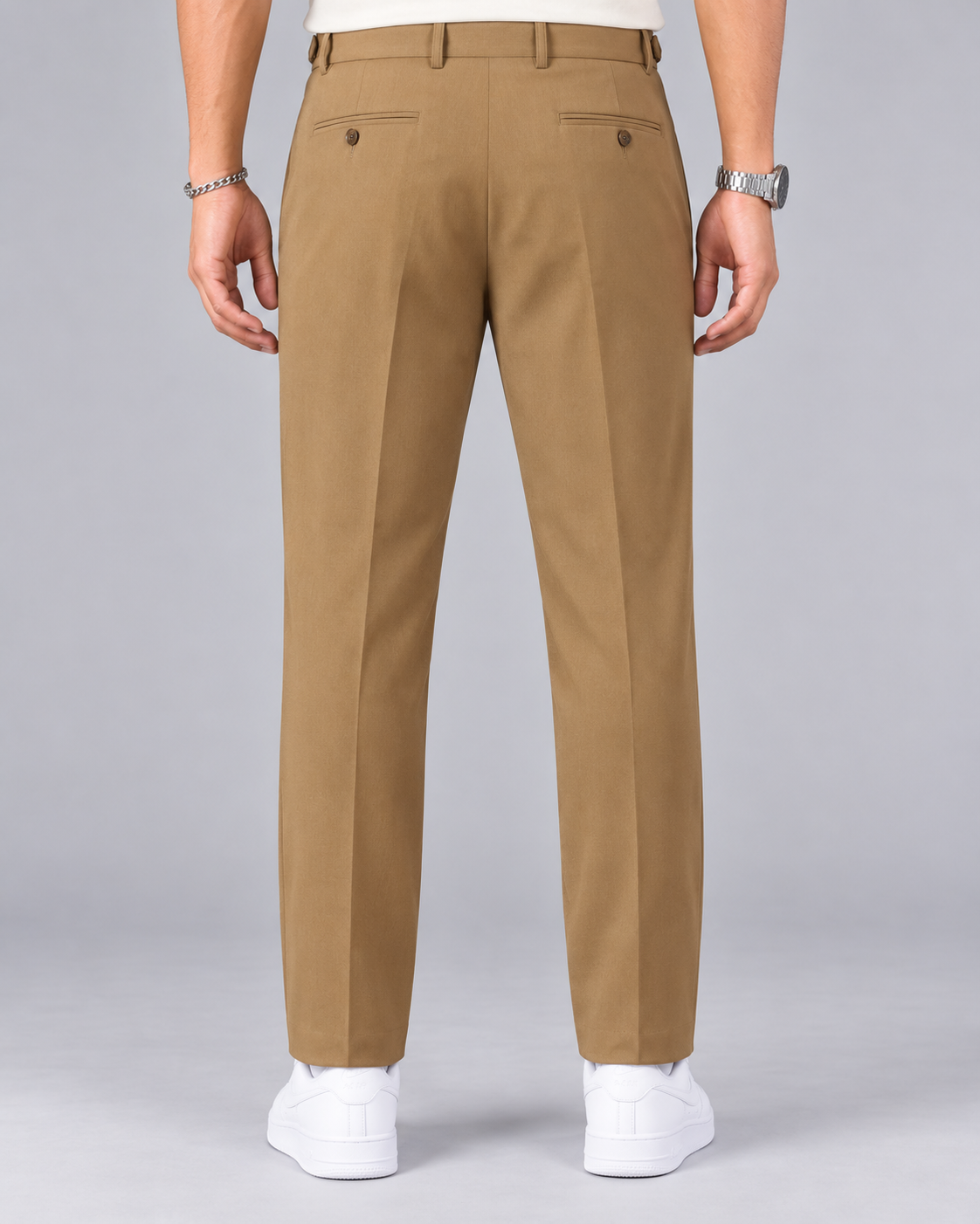 Men's High-Waisted Pleated Trousers | Straight-Leg Smart Trousers