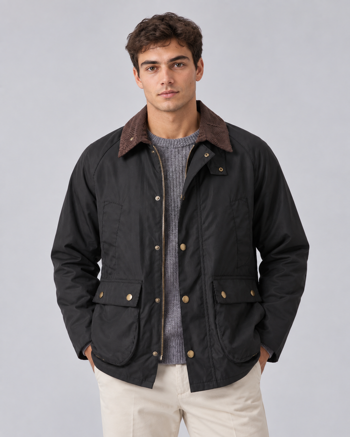 Men's Vintage Workwear Jacket | Corduroy Collar Multi-Pocket Coat