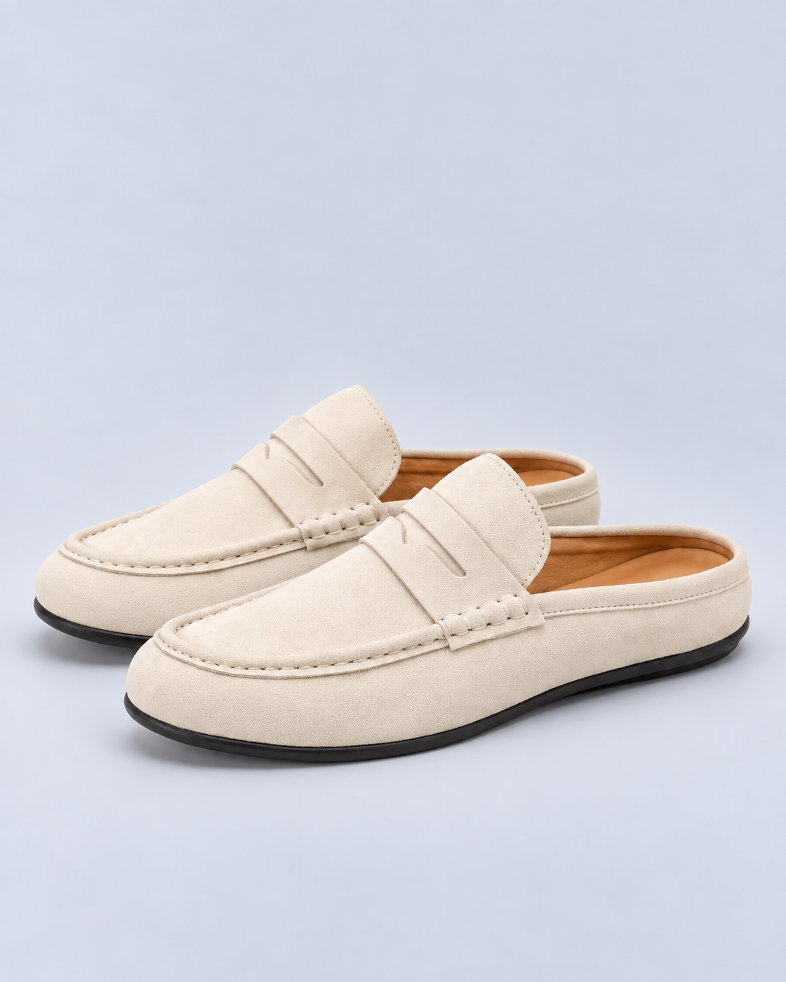 Men's Suede-Look Backless Loafers | Slip-On Mule Shoes