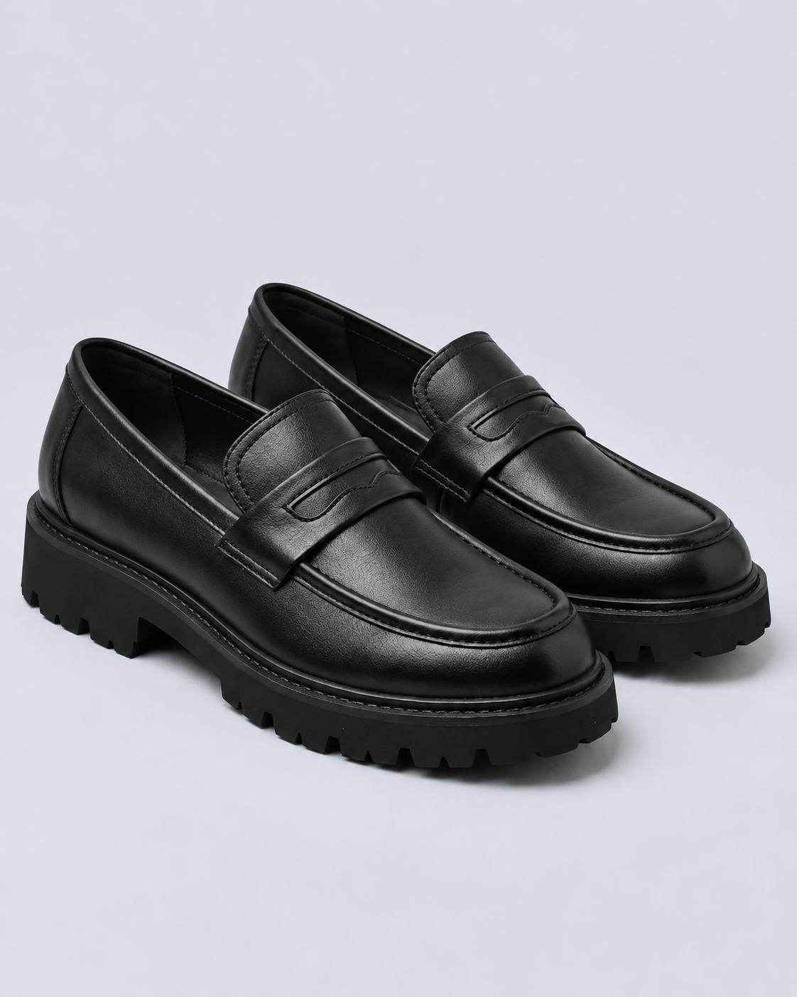Men's Chunky Penny Loafers | Slip-On Lug Sole Shoes