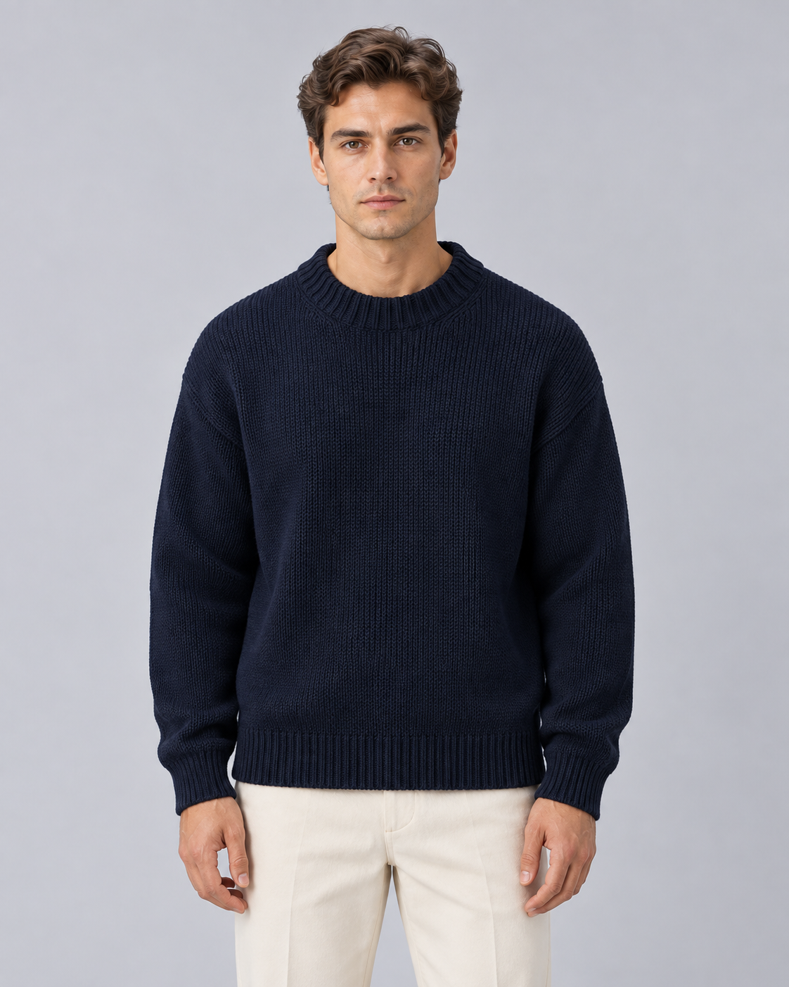 Men's Soft Knit Crew Neck Jumper | Warm Winter Sweater