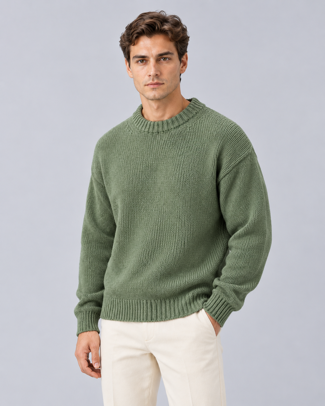 Men's Soft Knit Crew Neck Jumper | Warm Winter Sweater