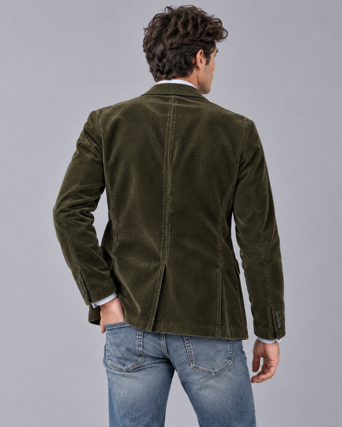 Men's Corduroy Jacket | Blazer Style, Notch Lapels, Button-Up, Flap Pockets