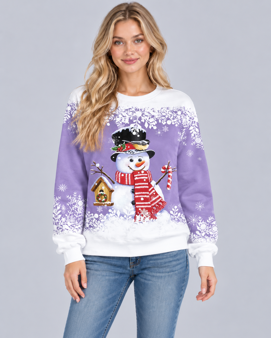 Women's Christmas Knitted Jumper | Festive Snowman Sweater