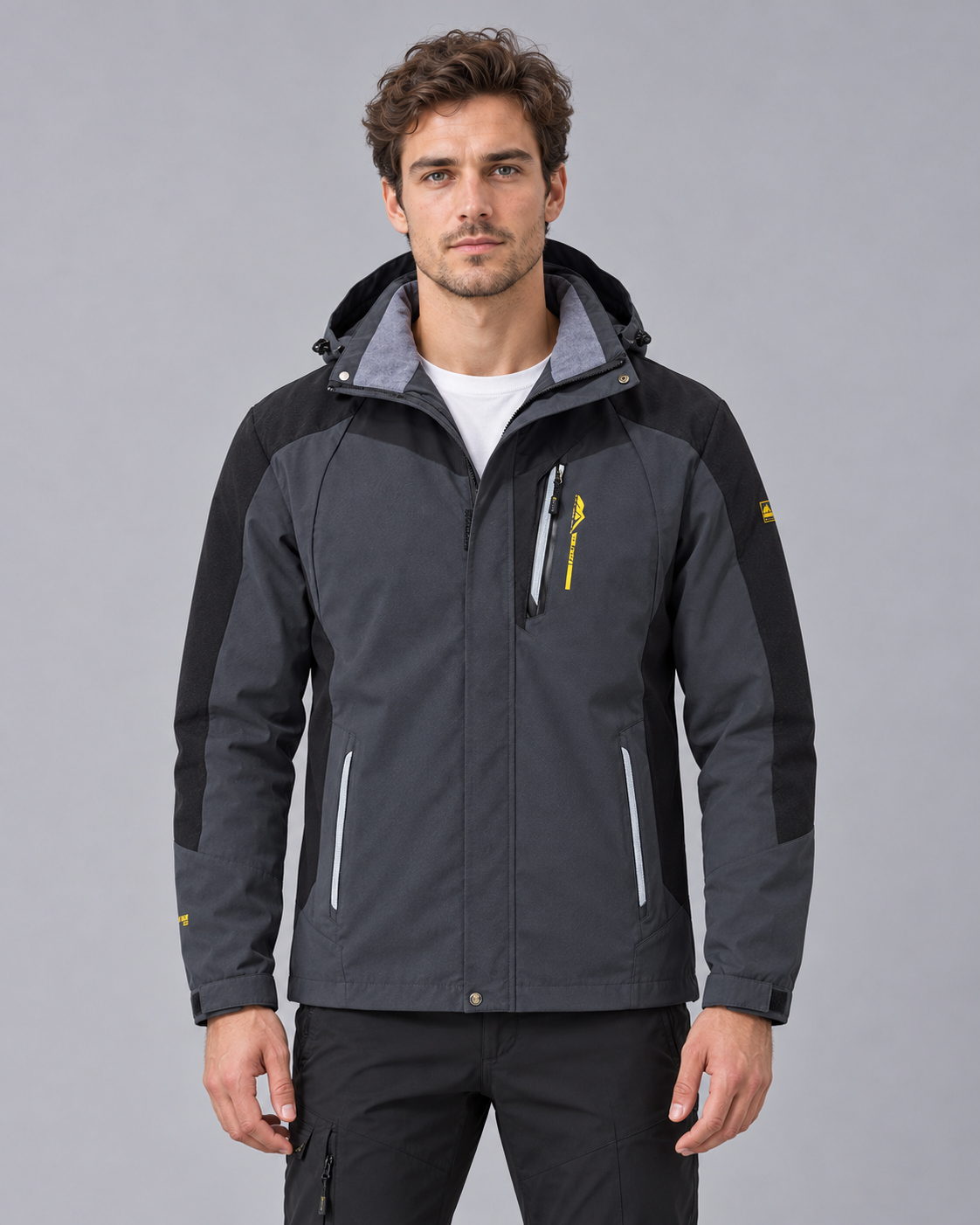 Men's Waterproof Hiking Jacket with Hood – Breathable and Windproof Coat