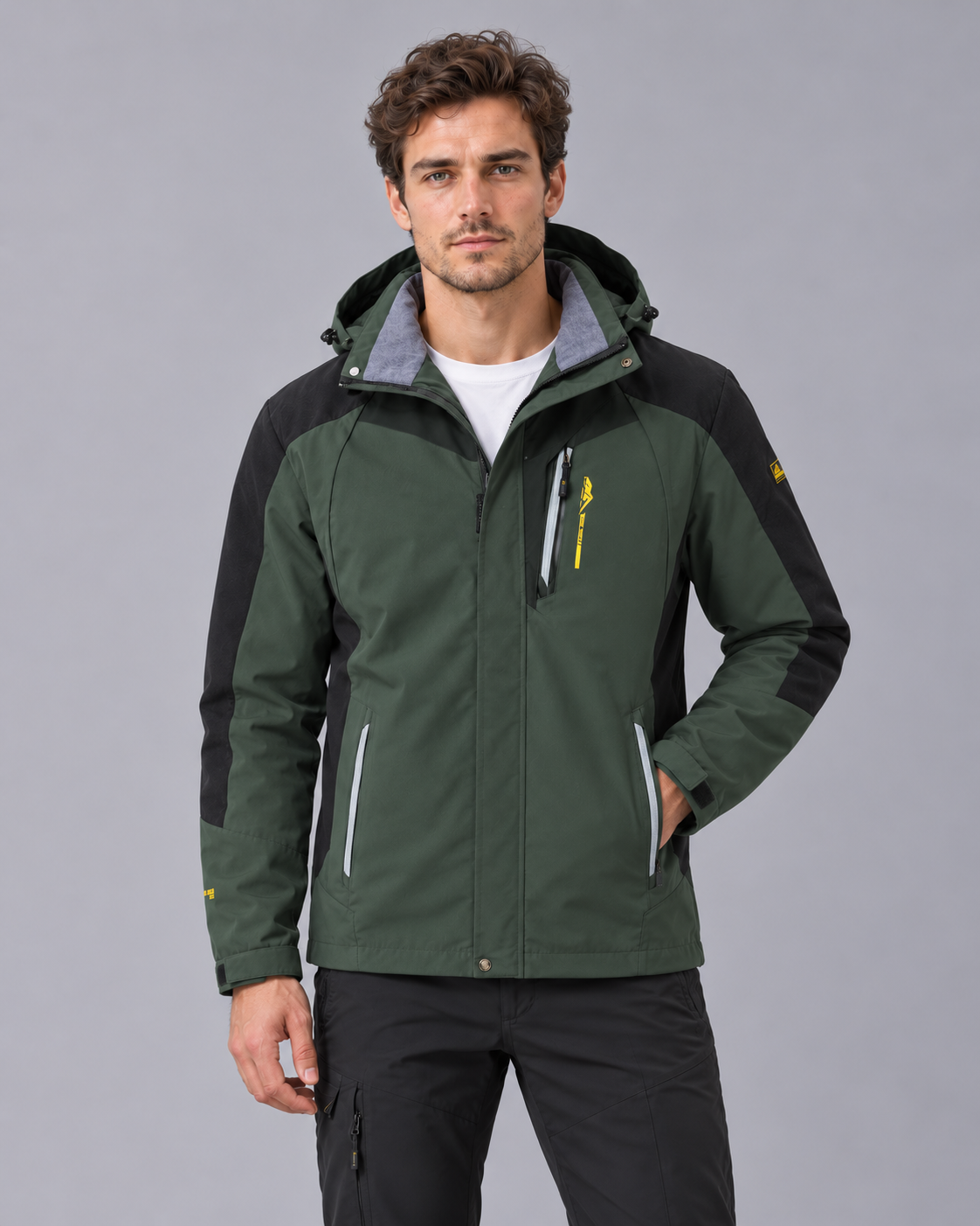 Men's Waterproof Hiking Jacket with Hood – Breathable and Windproof Coat