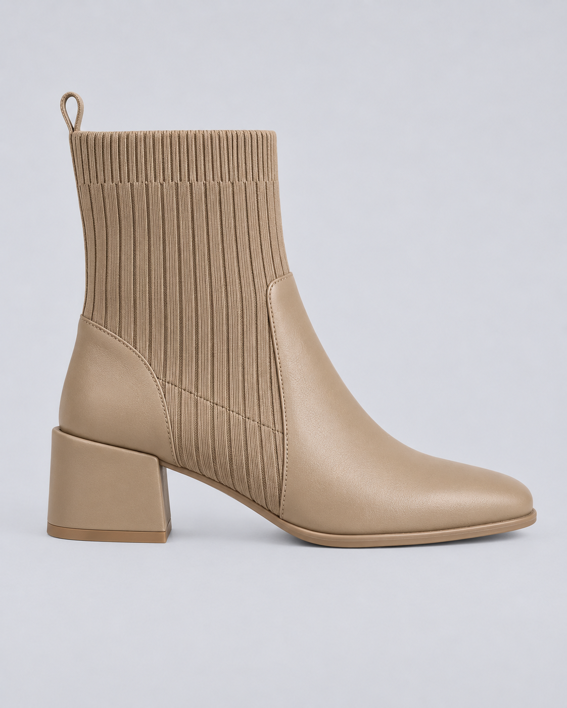 Women's Leather Chelsea Ankle Boots with Square Toe & Block Heel