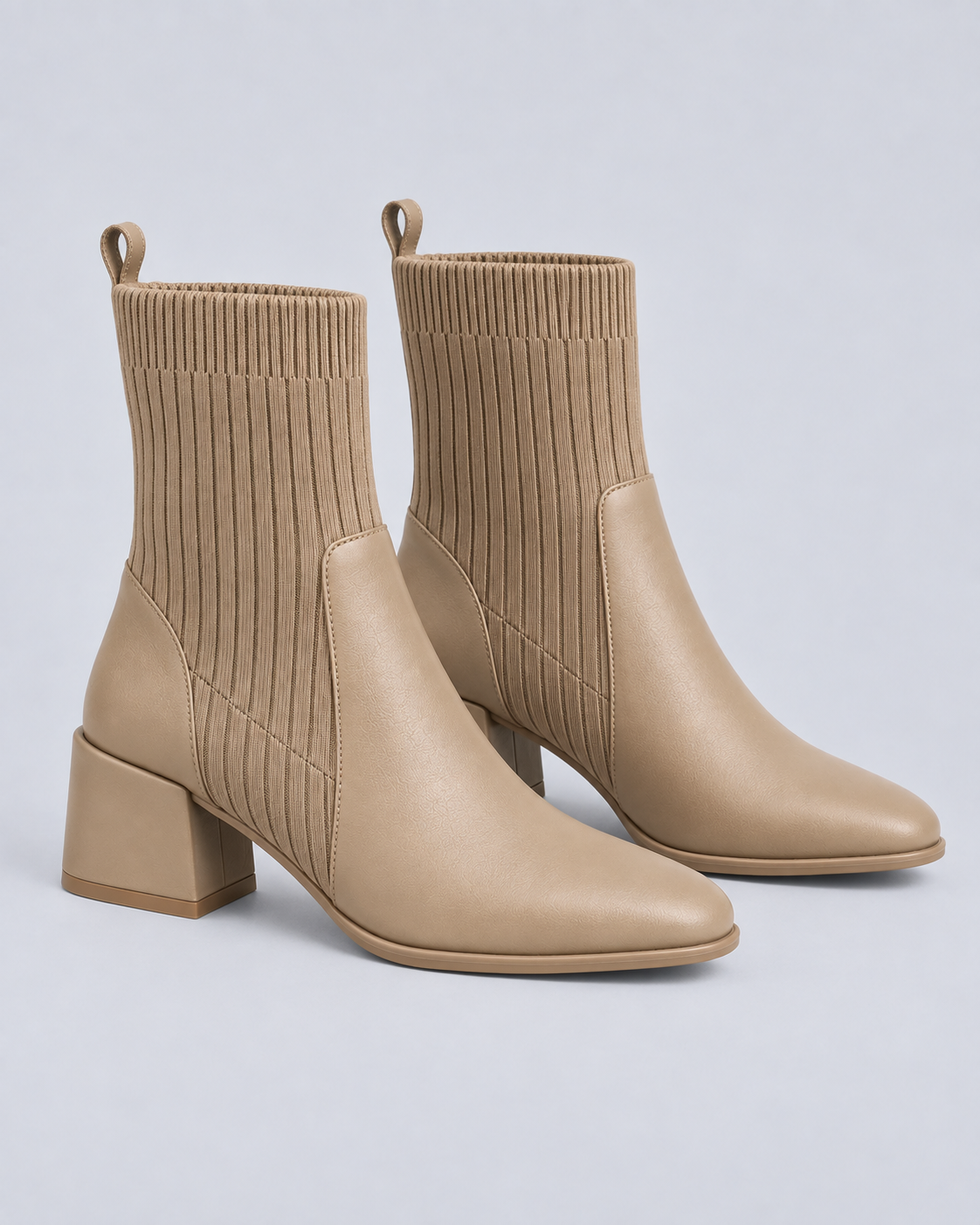 Women's Leather Chelsea Ankle Boots with Square Toe & Block Heel