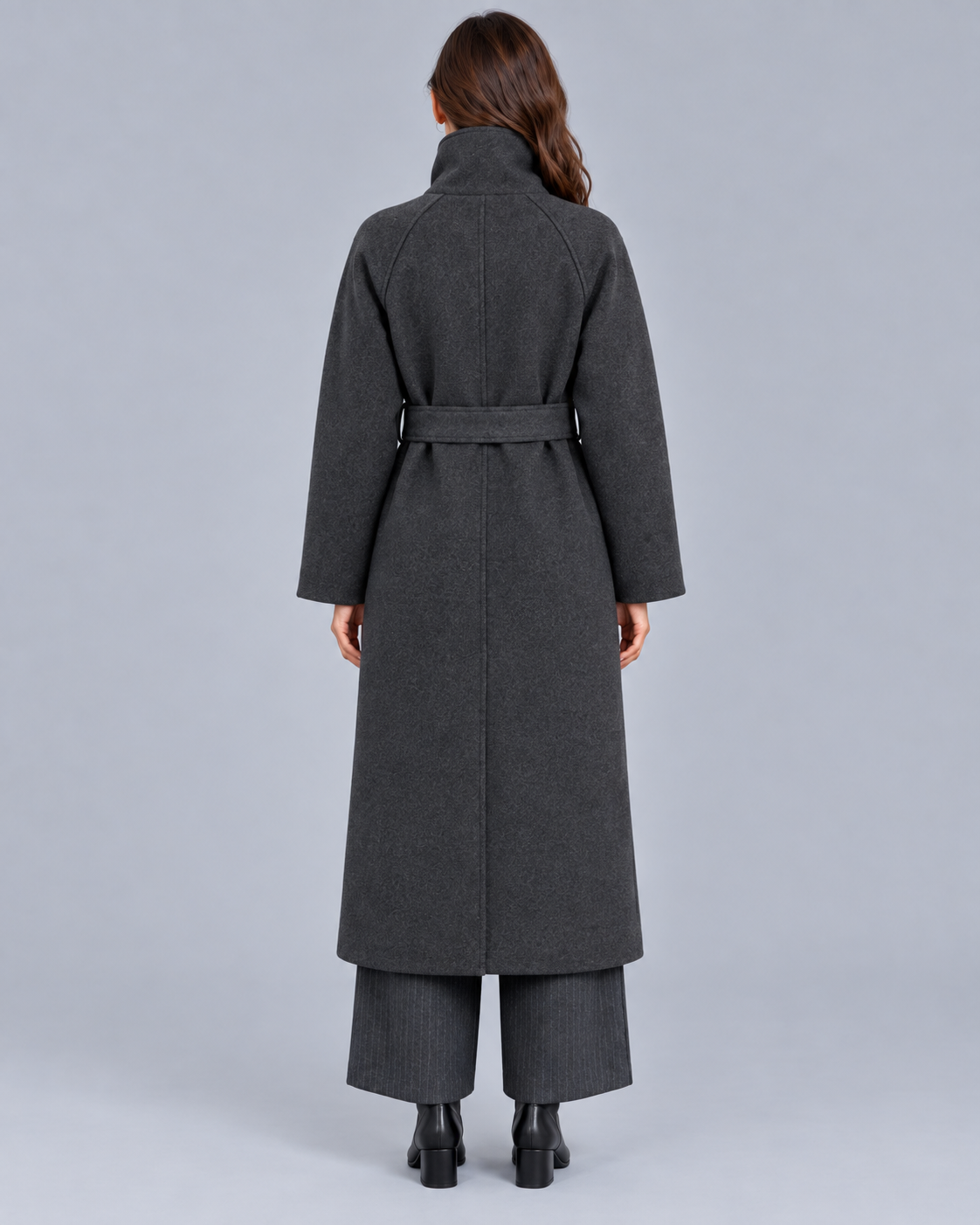 Women's Wool Blend Trench Coat | Elegant Ankle-Length Winter Outerwear