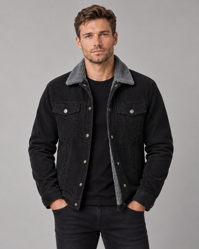 Men's Sherpa Collar Corduroy Jacket