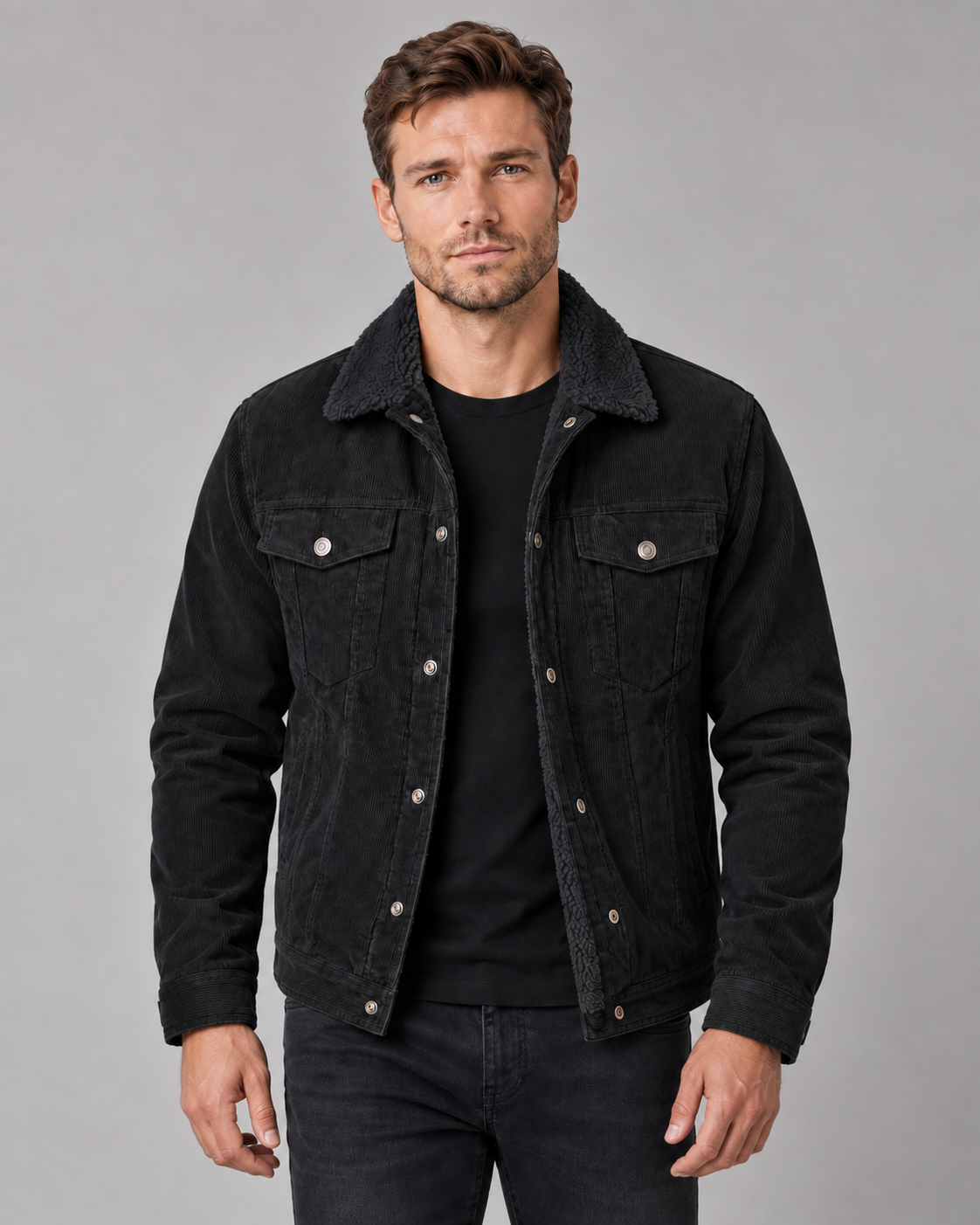 Men's Sherpa Collar Corduroy Jacket