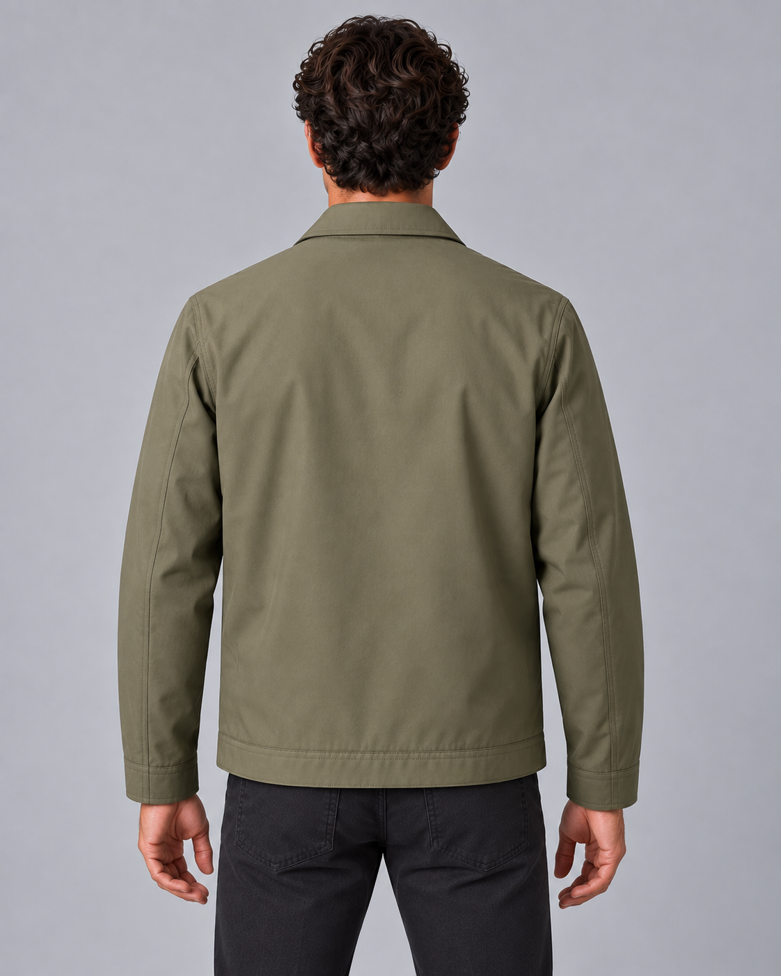 Men's Lightweight Jacket with Zip-Up Front
