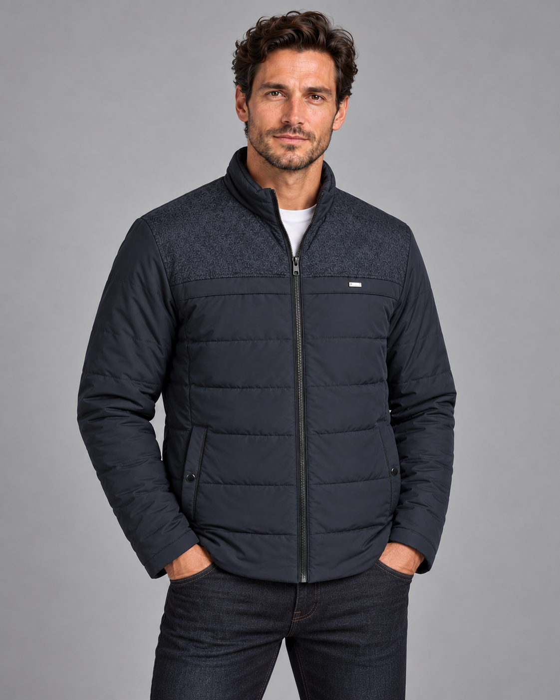 Men's Padded Jacket with Fleece Lining