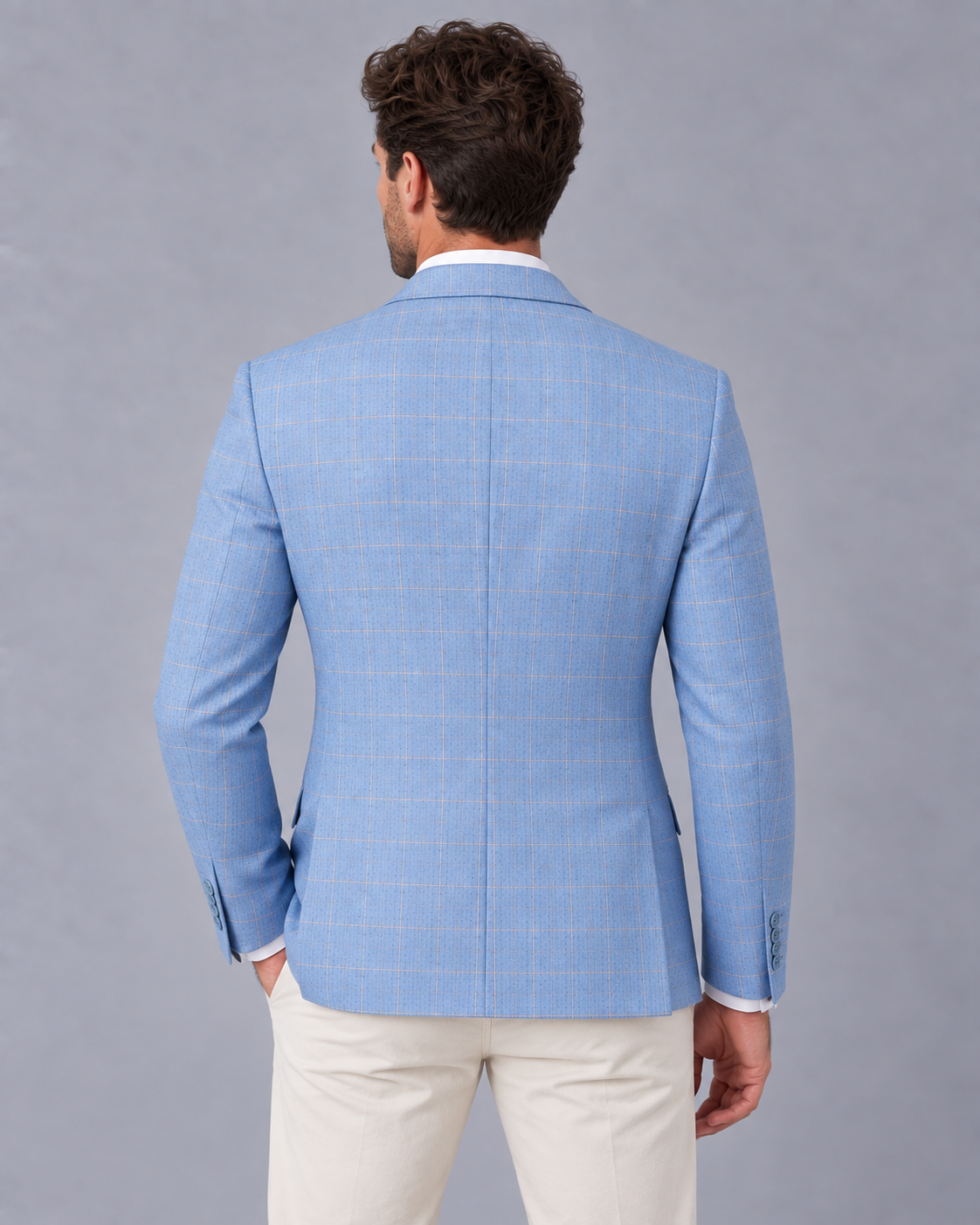 Men’s Windowpane Blazer – Tailored Smart Casual Jacket