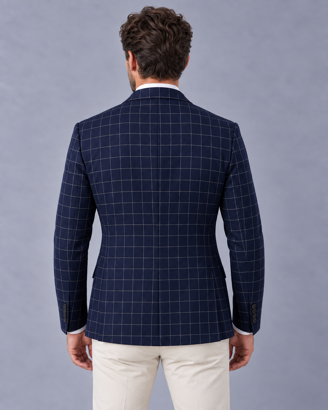 Men’s Windowpane Blazer – Tailored Smart Casual Jacket