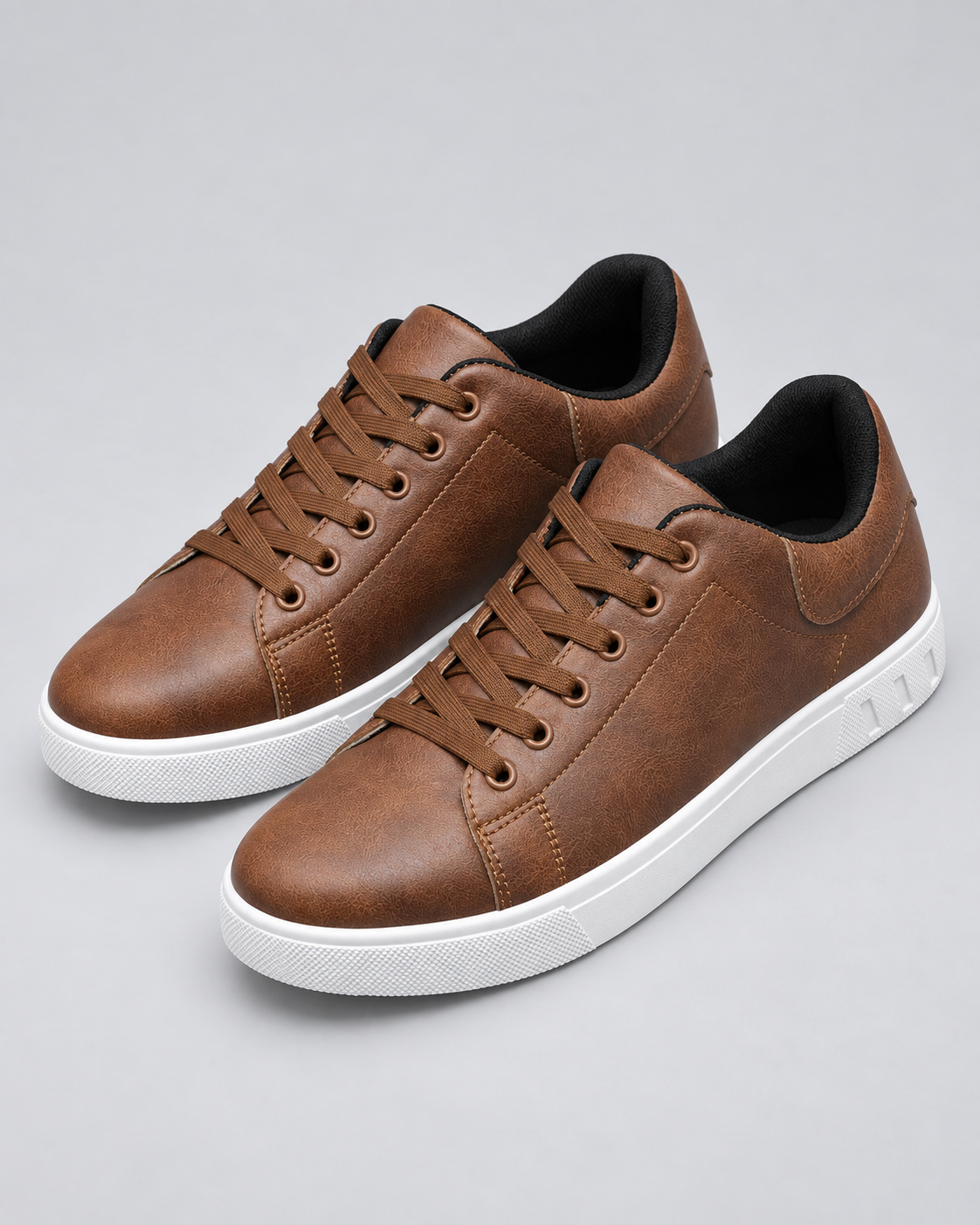 Men's Leather Lace-Up Low-Top Trainers | Casual Sneakers