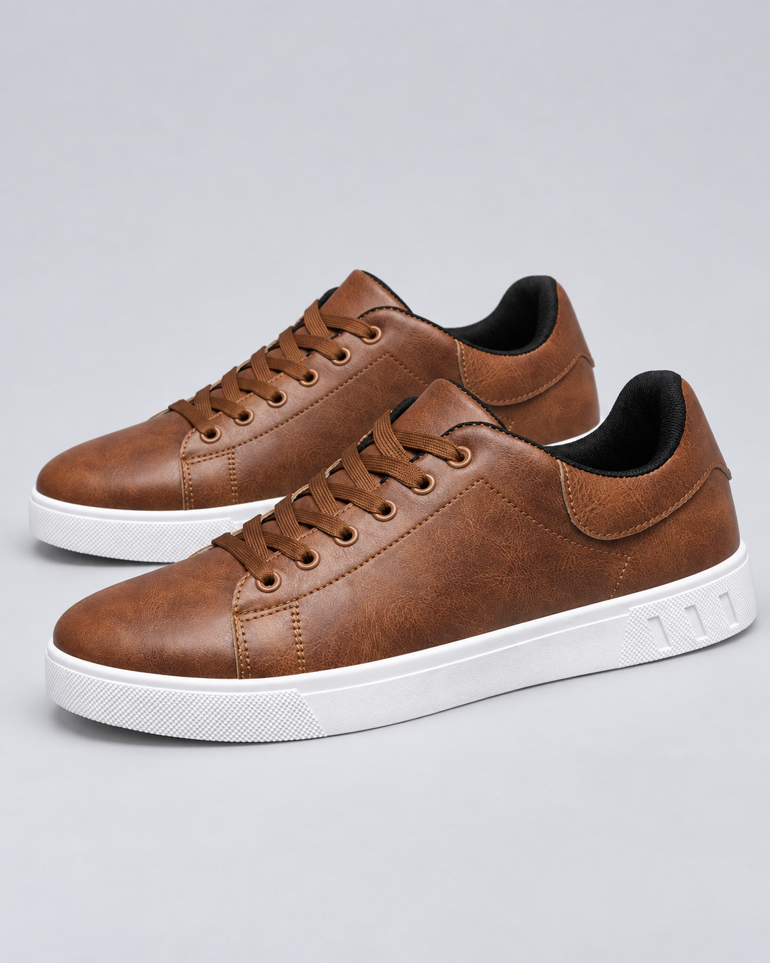 Men's Leather Lace-Up Low-Top Trainers | Casual Sneakers