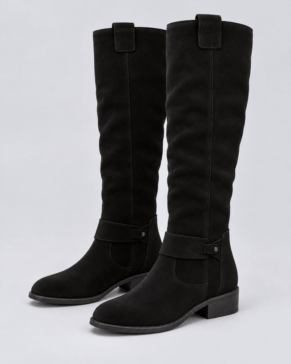 Women's Leather Knee-High Boot with Wedge Sole