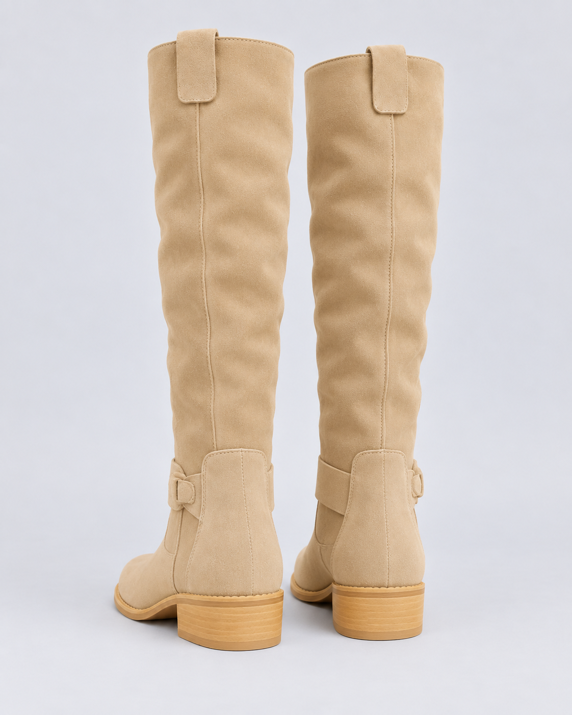 Women's Leather Knee-High Boot with Wedge Sole