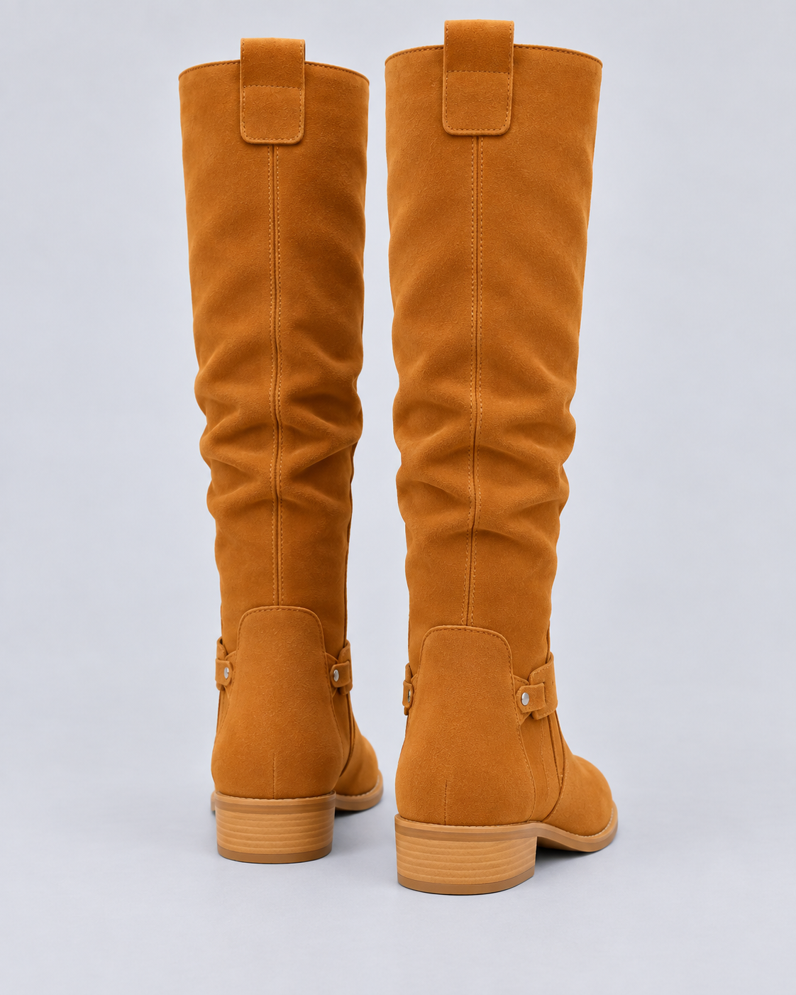 Women's Leather Knee-High Boot with Wedge Sole