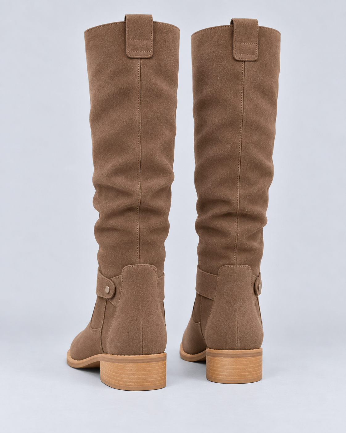 Women's Leather Knee-High Boot with Wedge Sole