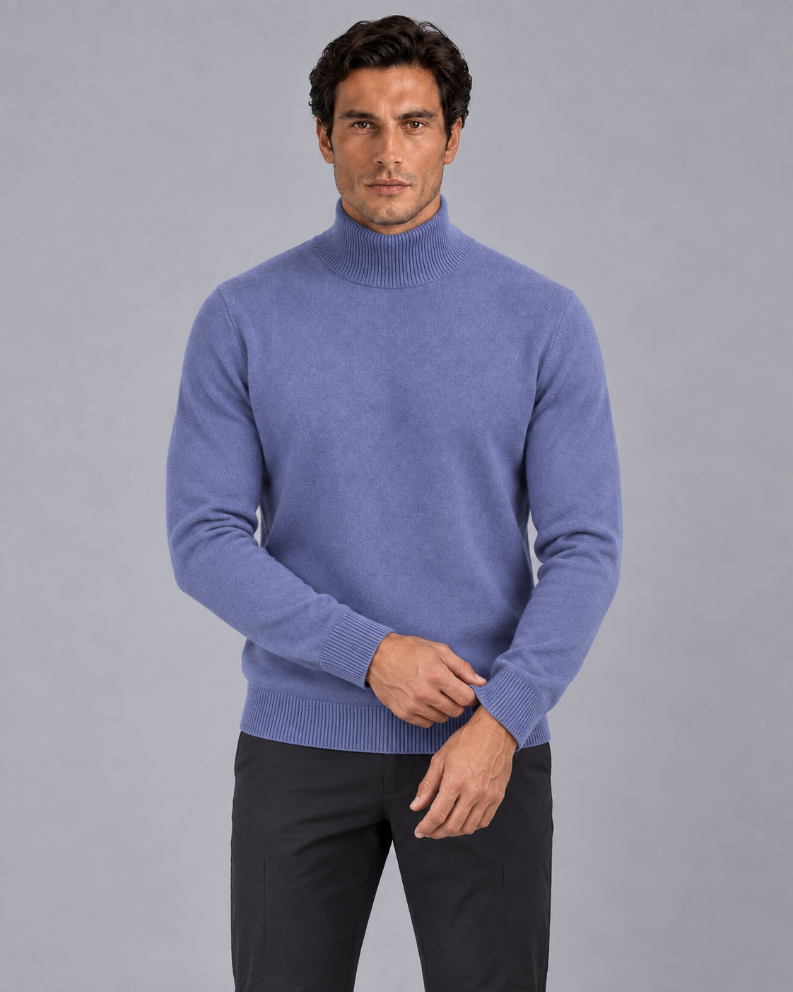 Men's Soft Knit Turtleneck Jumper | Tailored Ribbed Winter Sweater