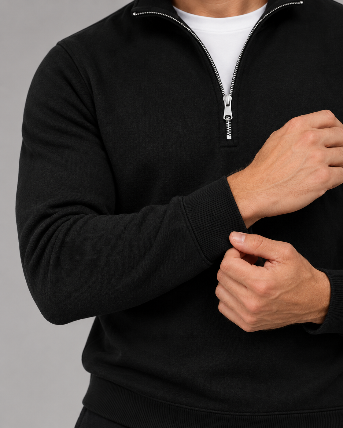 Men's High Neck Half-Zip Sweatshirt | Smart Casual Pullover