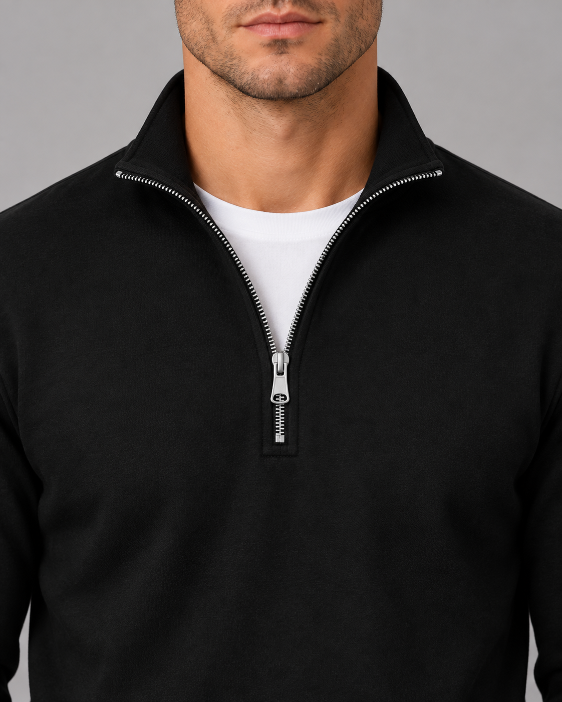 Men's High Neck Half-Zip Sweatshirt | Smart Casual Pullover