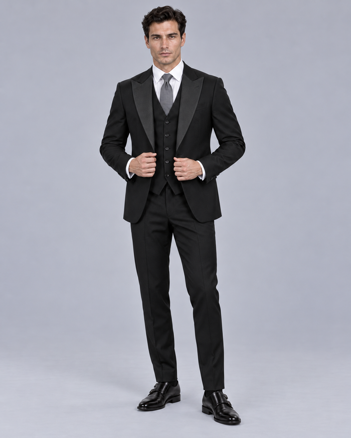 Men's Slim Fit Three-Piece Suit | Blazer Vest Trousers Set