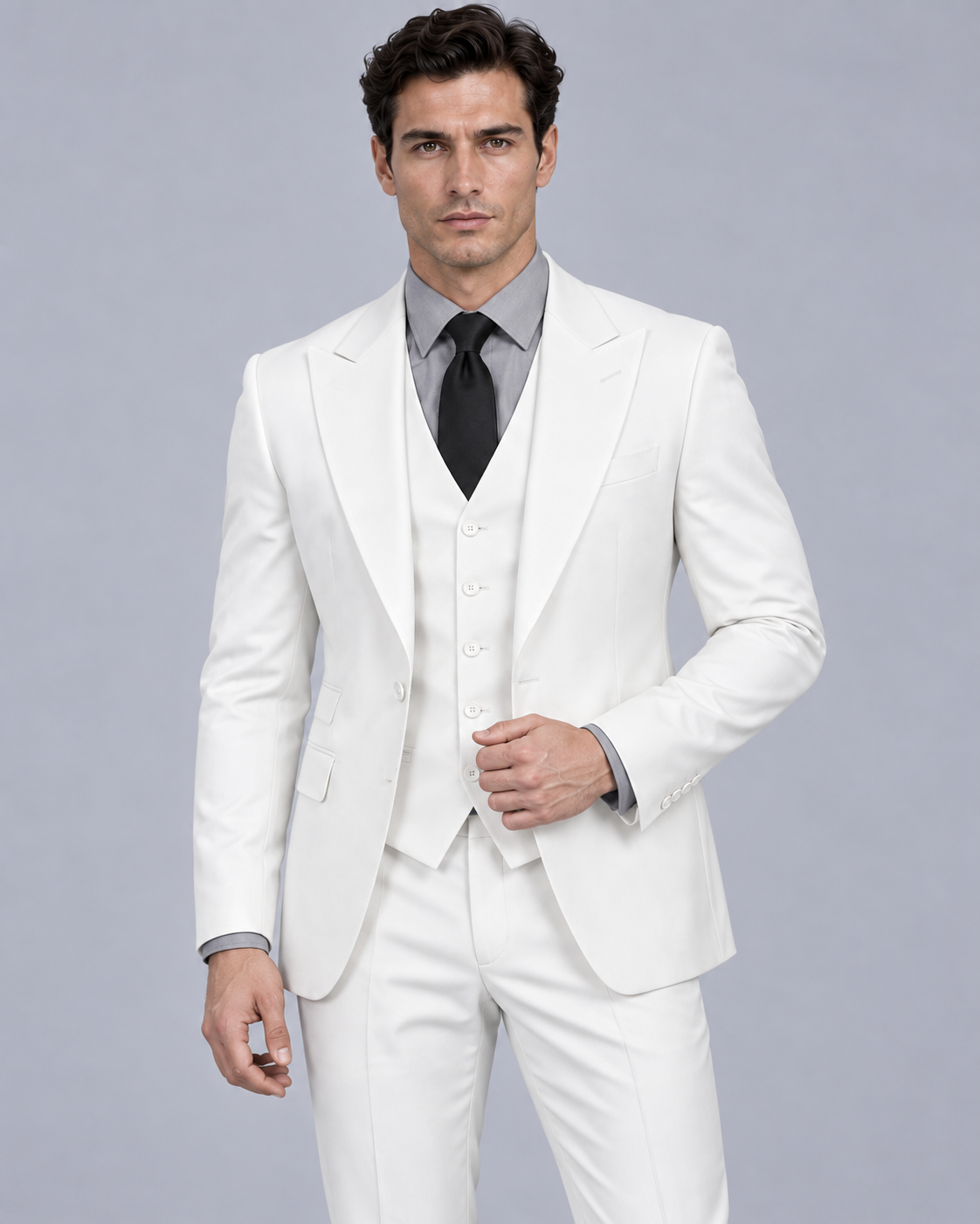 Men's Slim Fit Three-Piece Suit | Blazer Vest Trousers Set