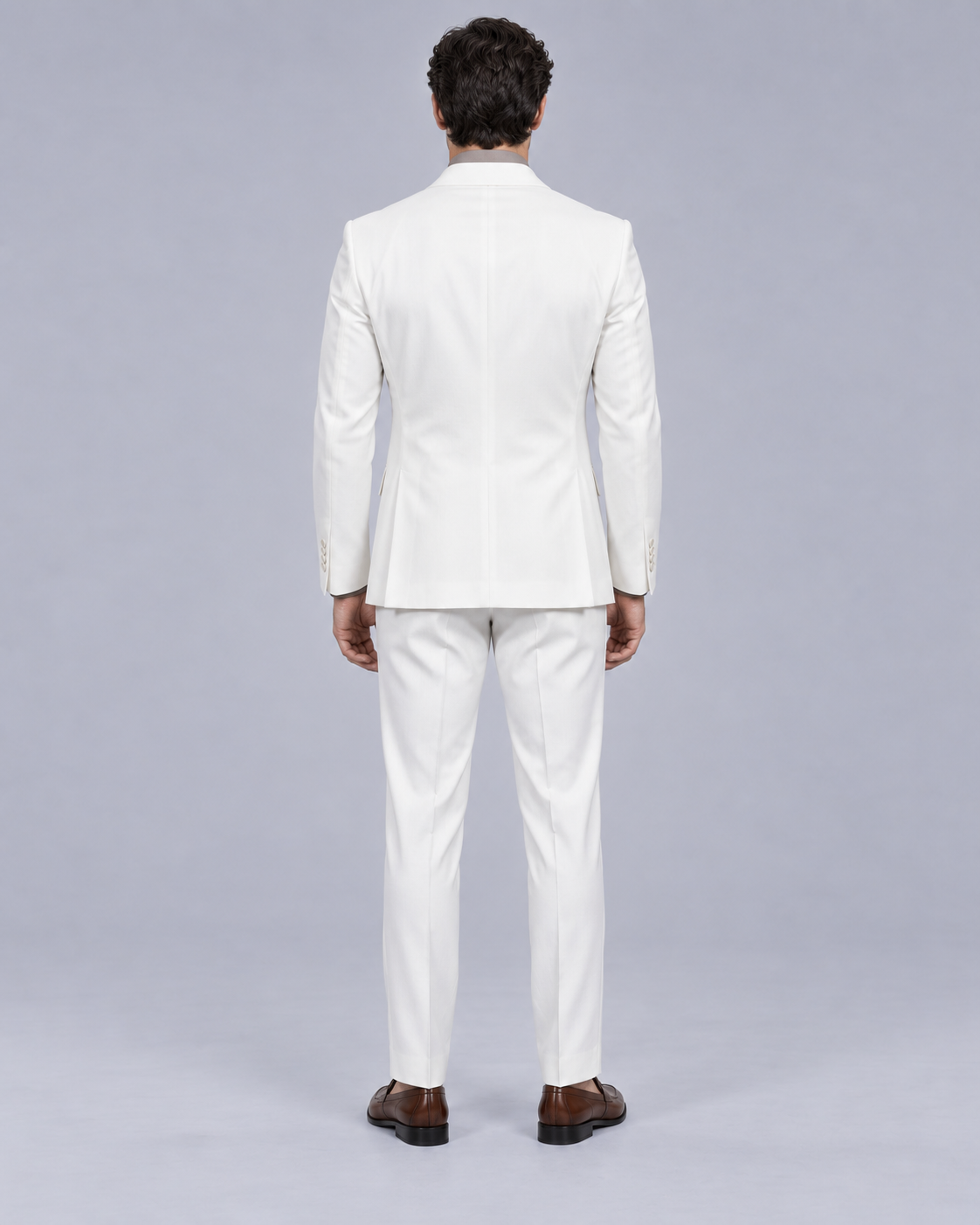 Men's Two-Piece Suit Set with Double-Breasted Peaked Lapel Fit