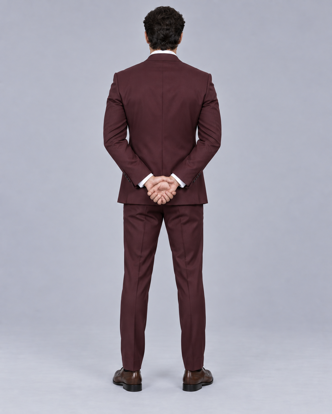 Men's Two-Piece Suit Set with Double-Breasted Peaked Lapel Fit