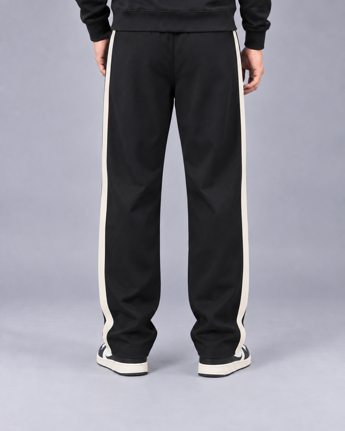 Men's Color Block Wide Trousers - Relaxed Fit Casual Pants