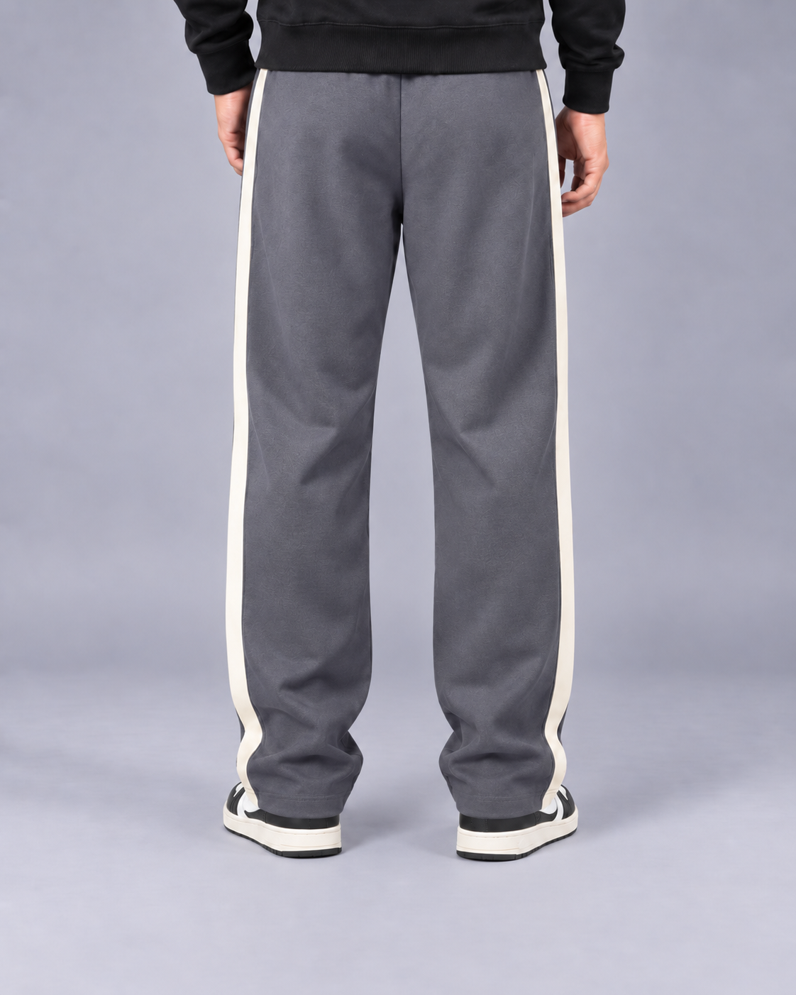 Men's Color Block Wide Trousers - Relaxed Fit Casual Pants