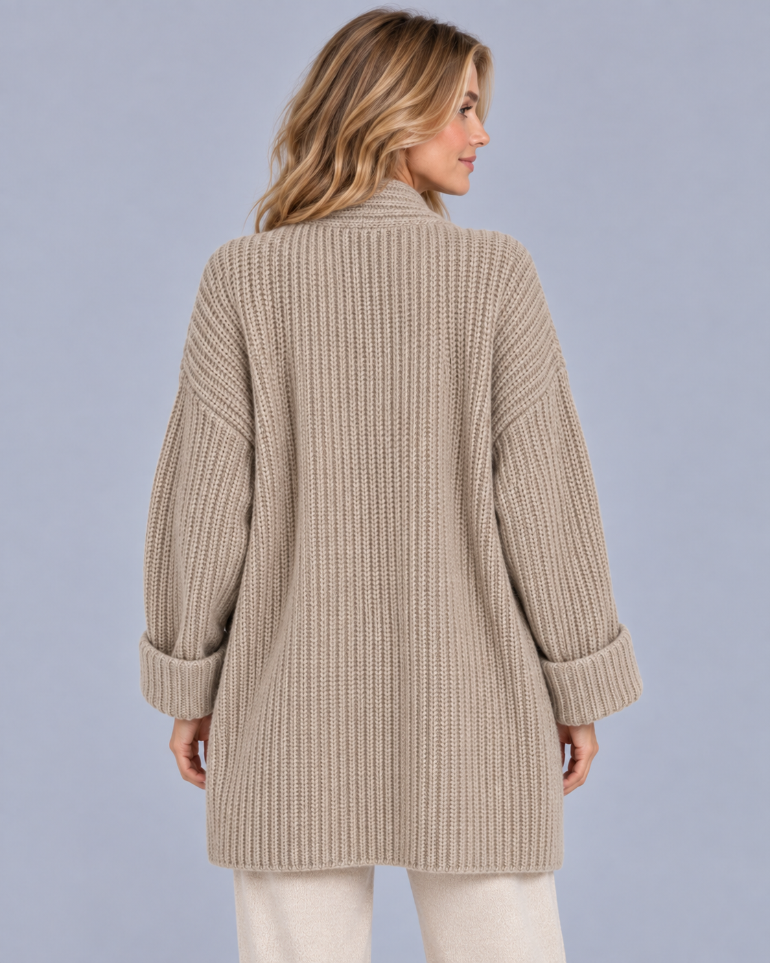 Women's Chunky Ribbed Knit Cardigan | Longline Oversized fit